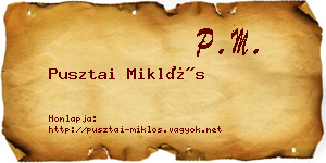 Pusztai Miklós névjegykártya